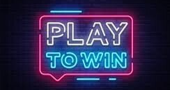 Neon Sign that says:  Play To Win