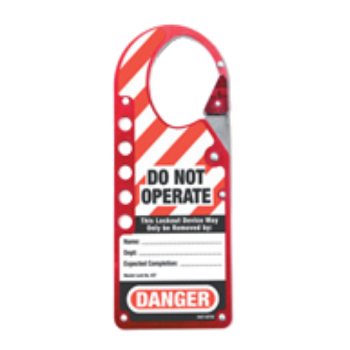 427 Labeled Red Lockout Hasp