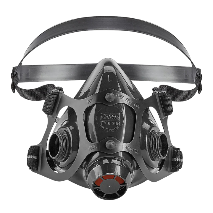 770030 Half Face Respirator, Silicone, Dual Filter