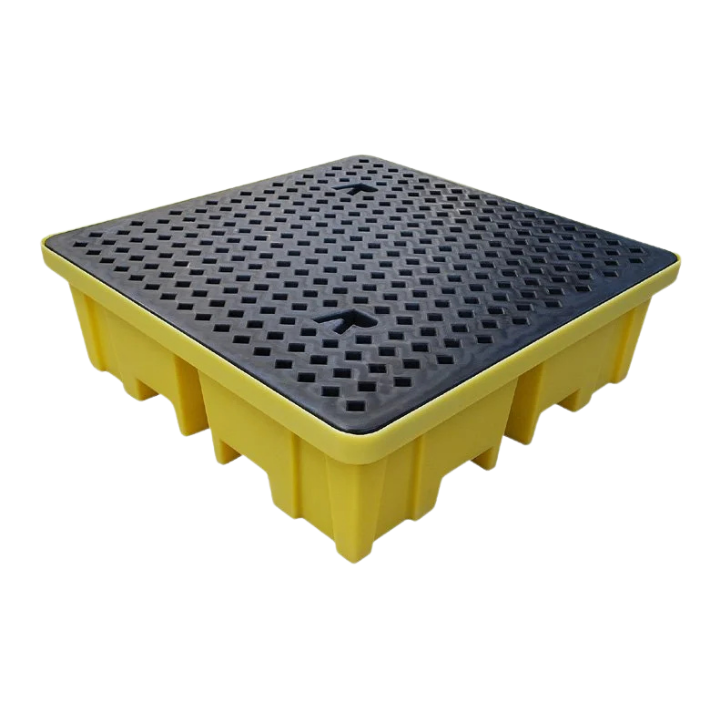TSSBP4FW - 4-Way 4-Drum Spill Pallet (Spill Containment Pallets & Deck)