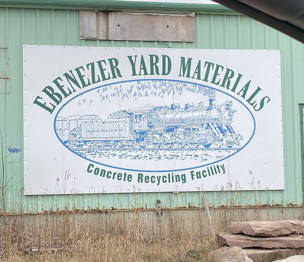 A sign for ebenezer yard materials concrete recycling facility