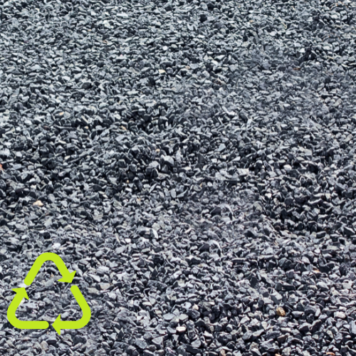 A close up of a pile of gravel on the ground.