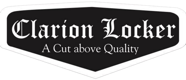 A logo for clarion locker a cut above quality