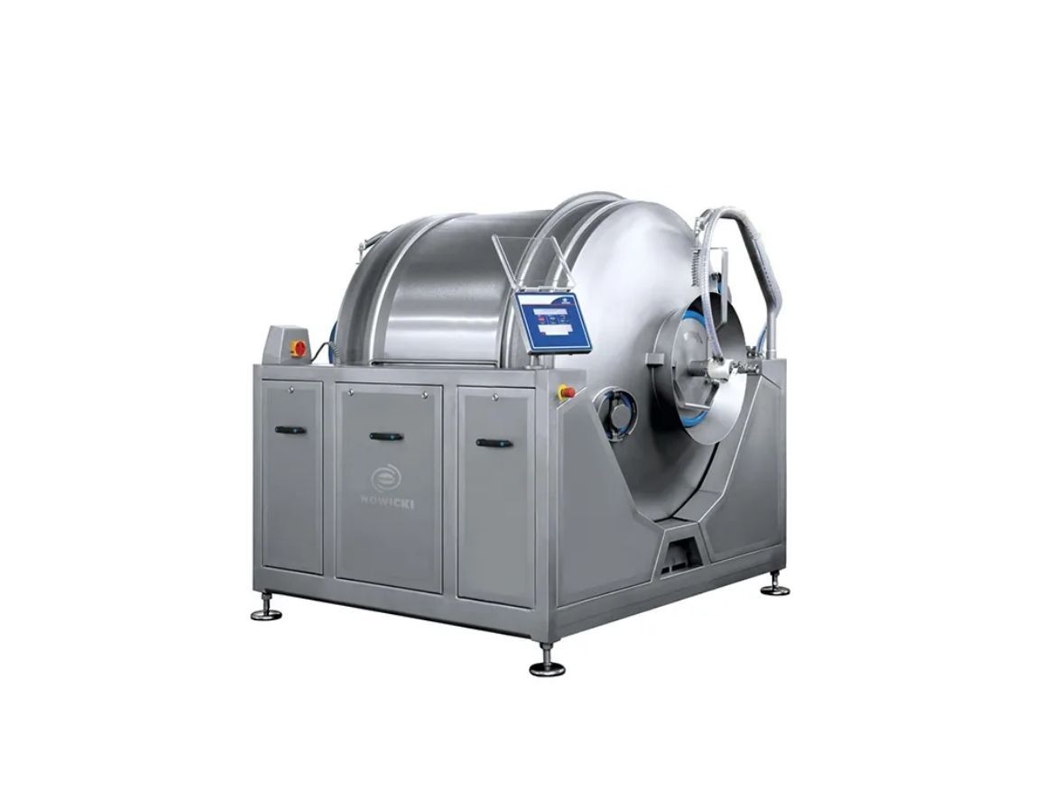A large stainless steel machine with a monitor on top of it