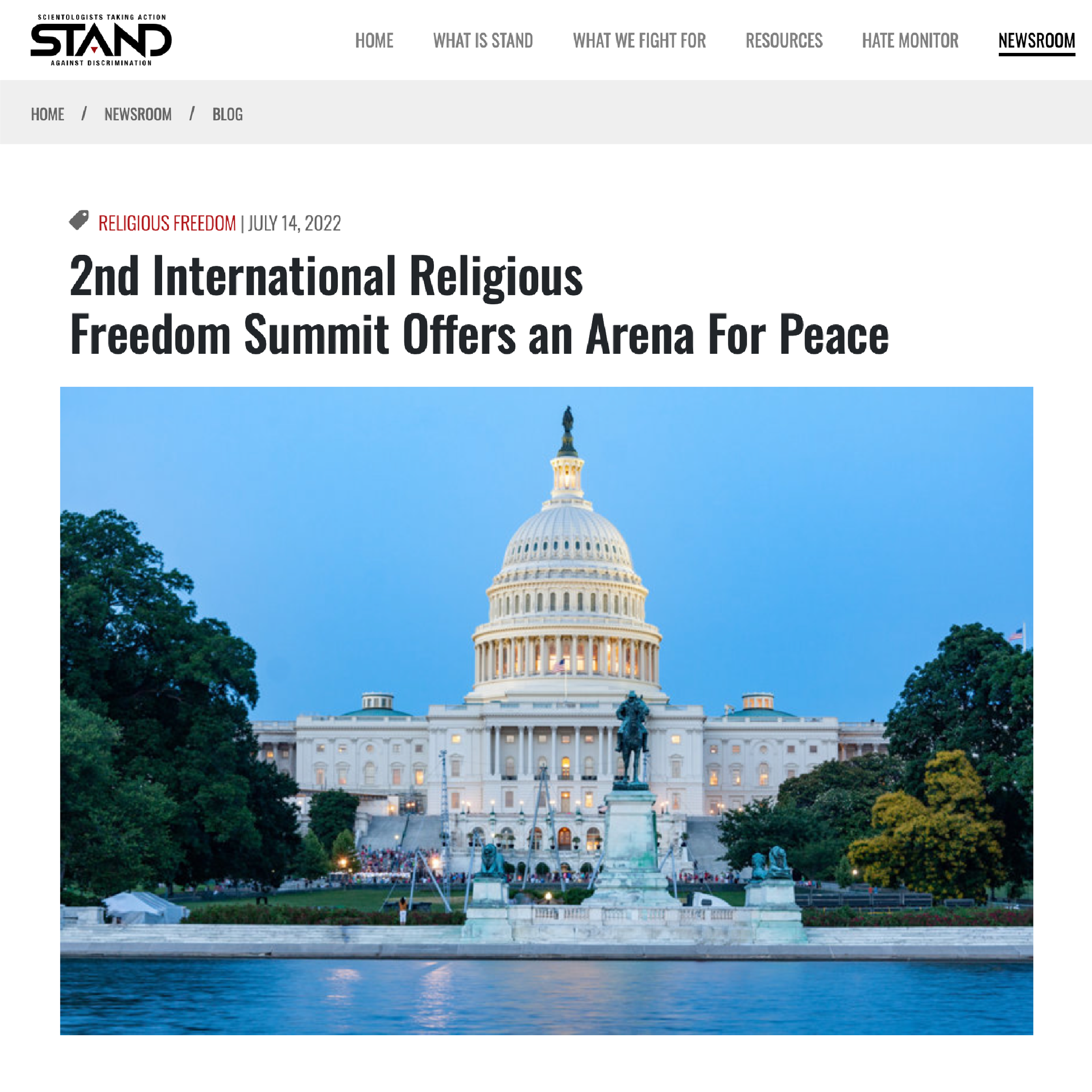Stand league media feature: 2nd international religious freedom summit offers an arena for peace