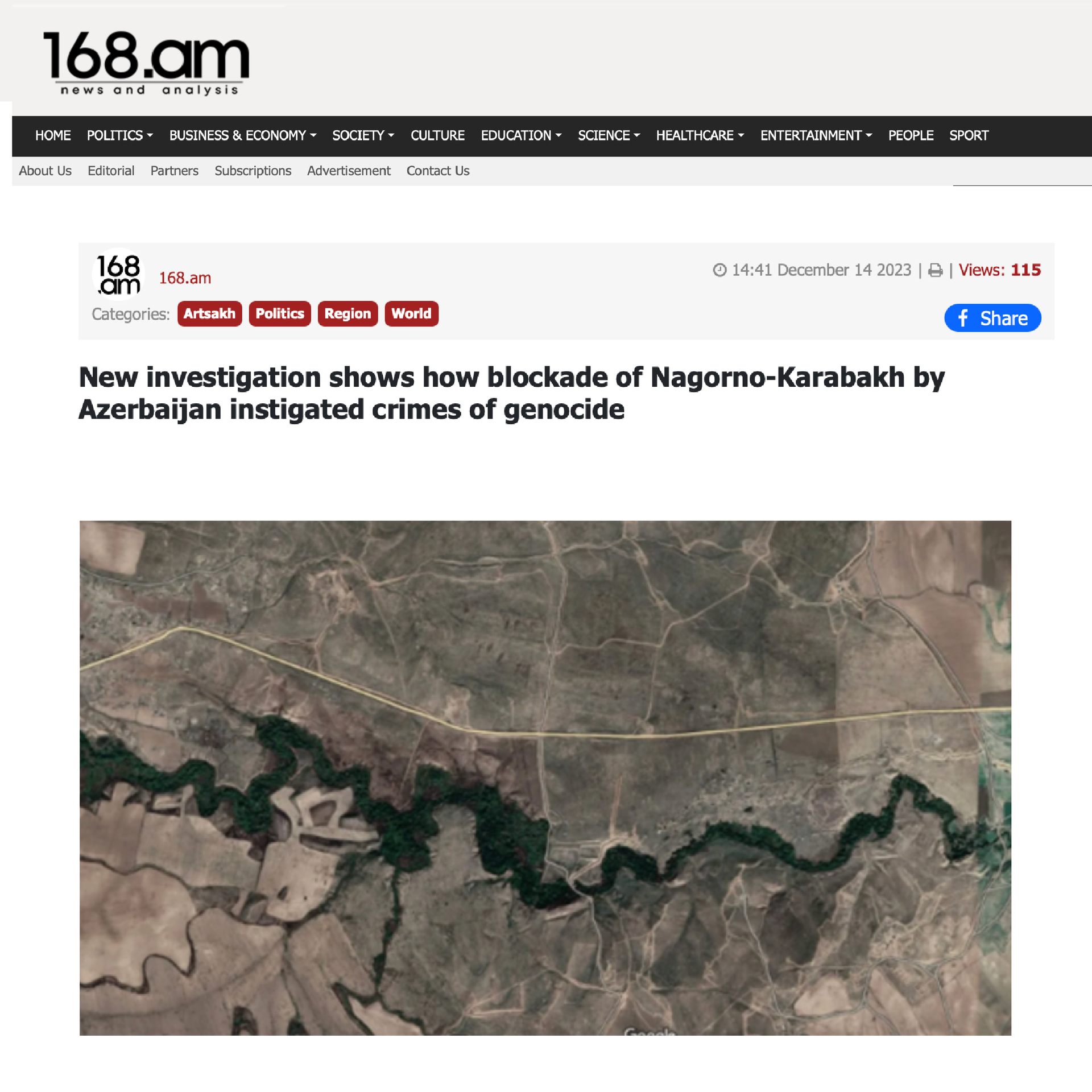 168.am media feature: Investigation showing how Azerbaijan's blockade of Nagorno-Karabakh instigated genocide crimes.