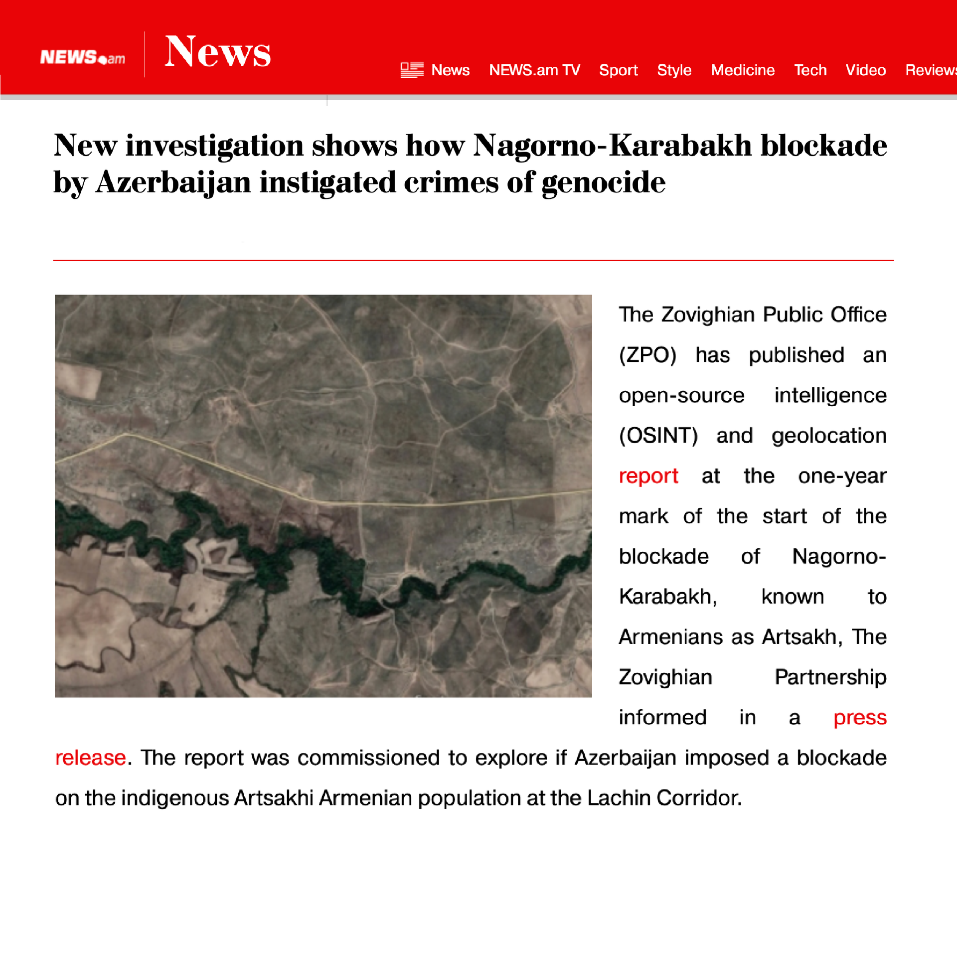 News.am media feature in Armenian: Investigation showing how Azerbaijan's blockade of Nagorno-Karabakh instigated crimes.