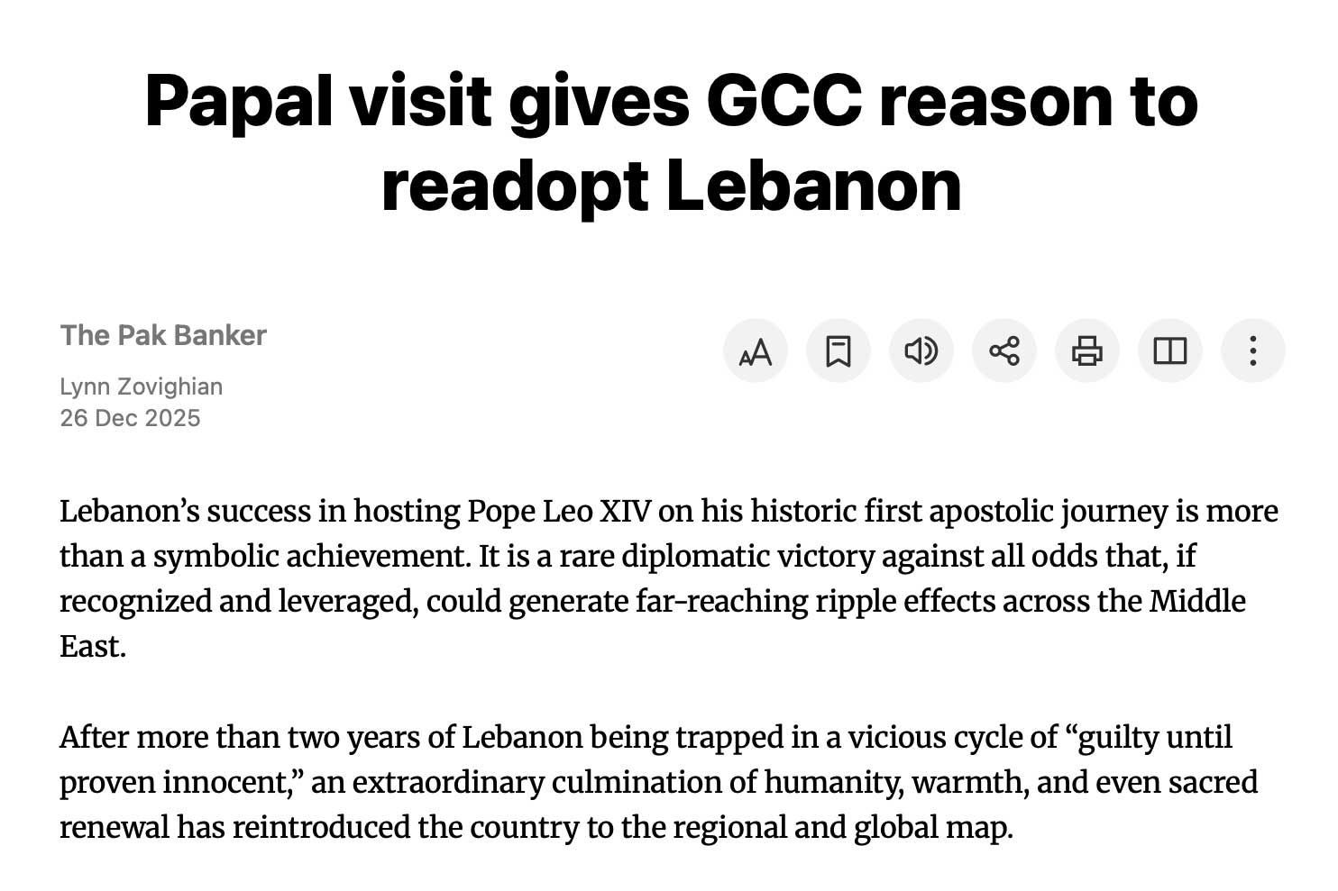 Media feature by Pat Banker for an article by Lynn Zovighian titled 