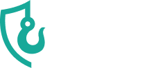 White abstract symbol within a teal square. | Chicago Cheap Tows