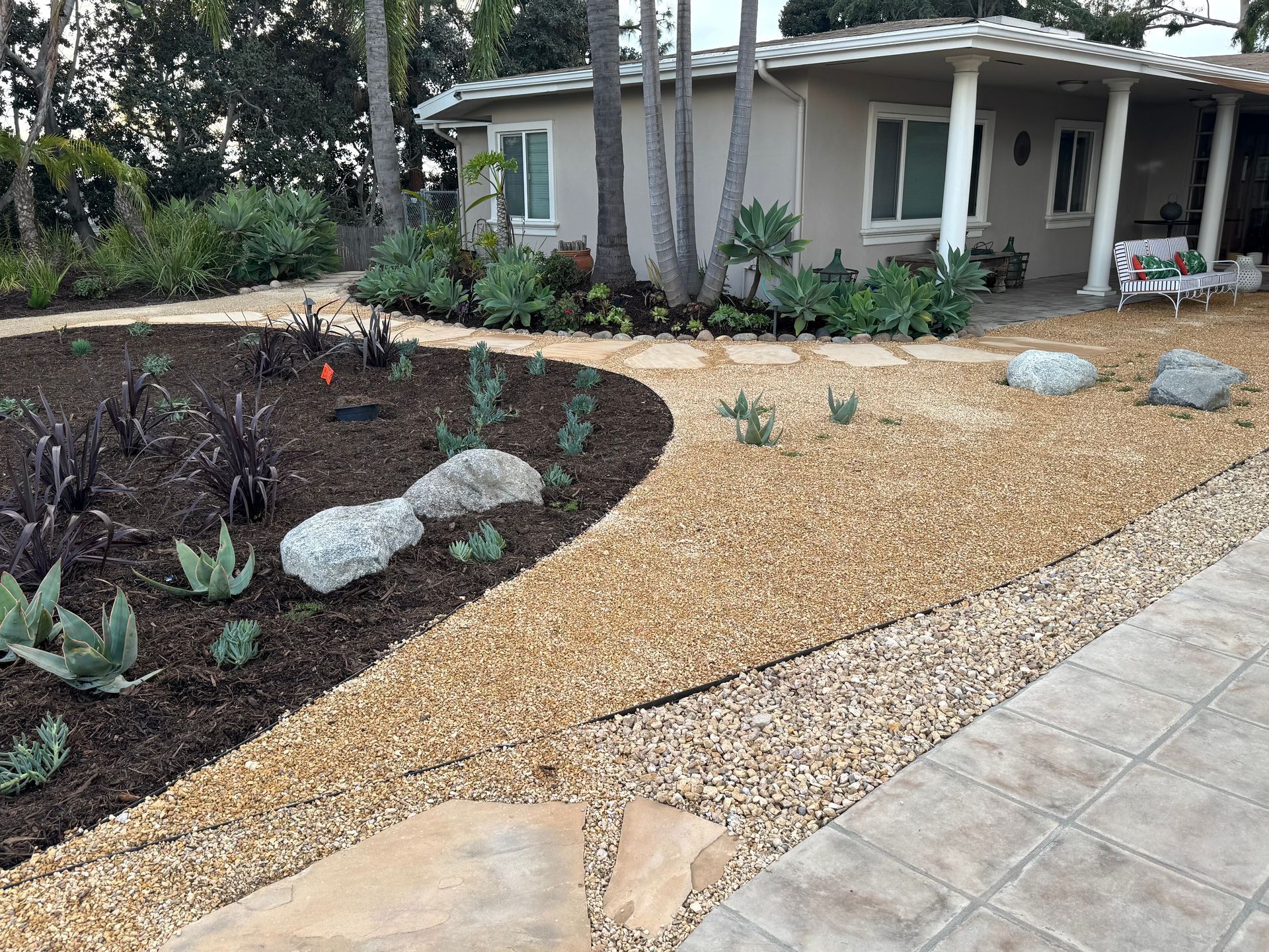 Flagstone + rock accent