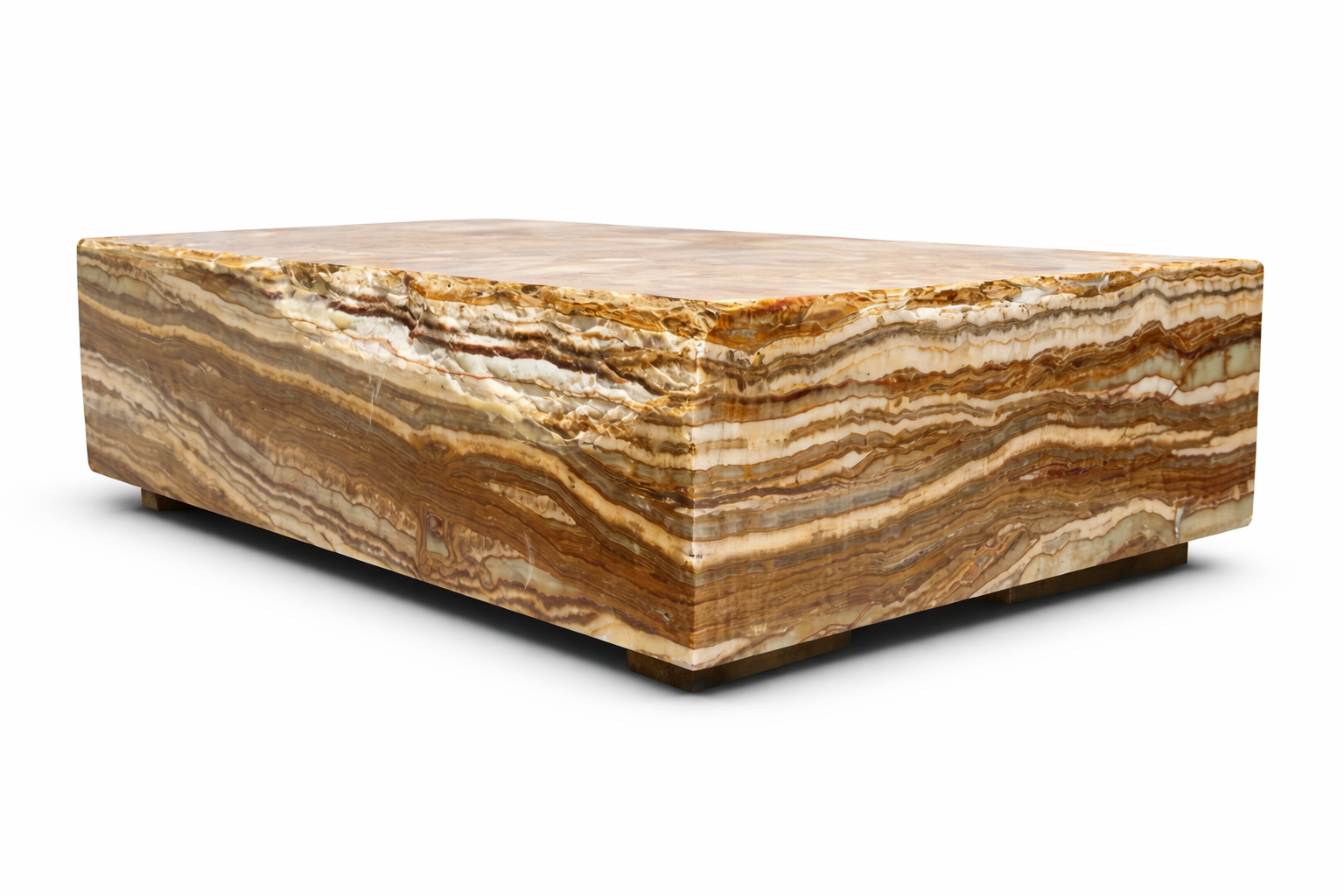 Golden Layered Travertine Slab