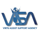 A blue visa logo with a man holding a globe
