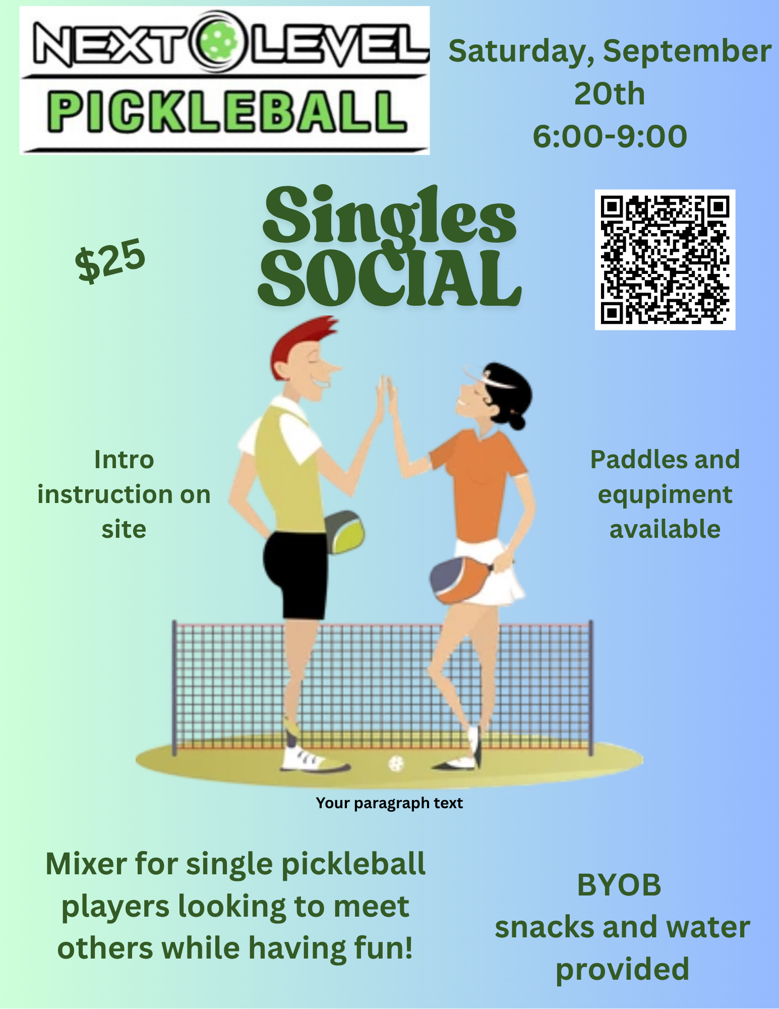 A poster for a soccer camp in 2025 with a soccer ball in front of a goal.