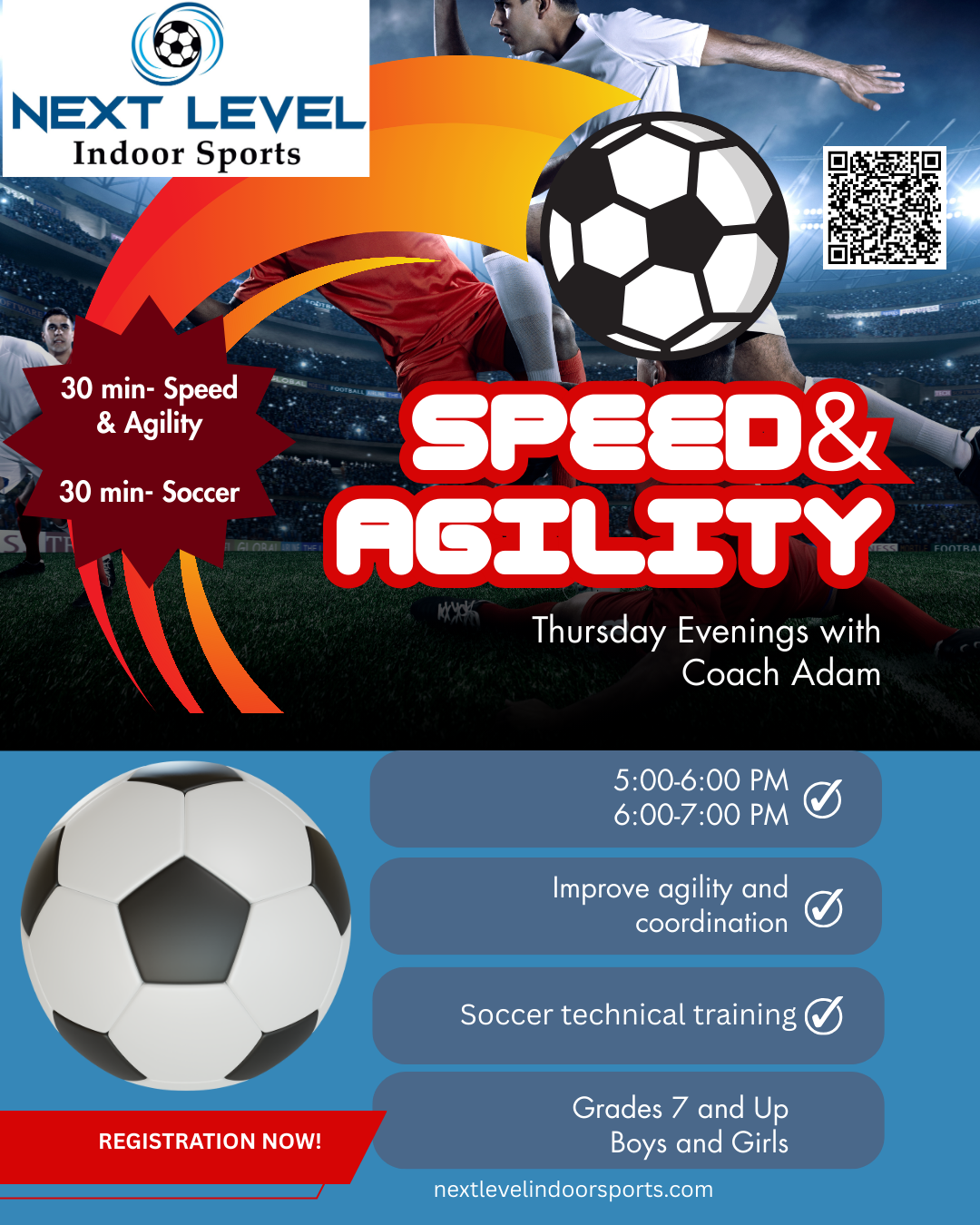 An advertisement for small group training with coach ben at next level