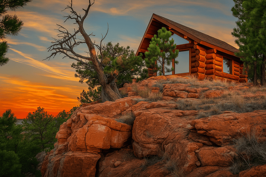Morning Star Ranch Custer SD home on a rock