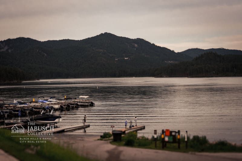 Sheridan Lake boats in Hill City, SD