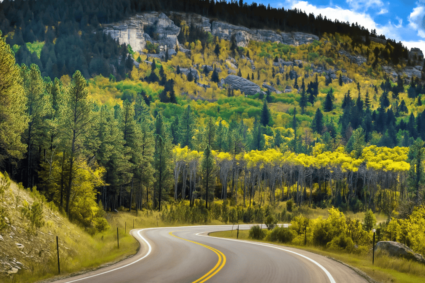 Sturgis road and mountain views