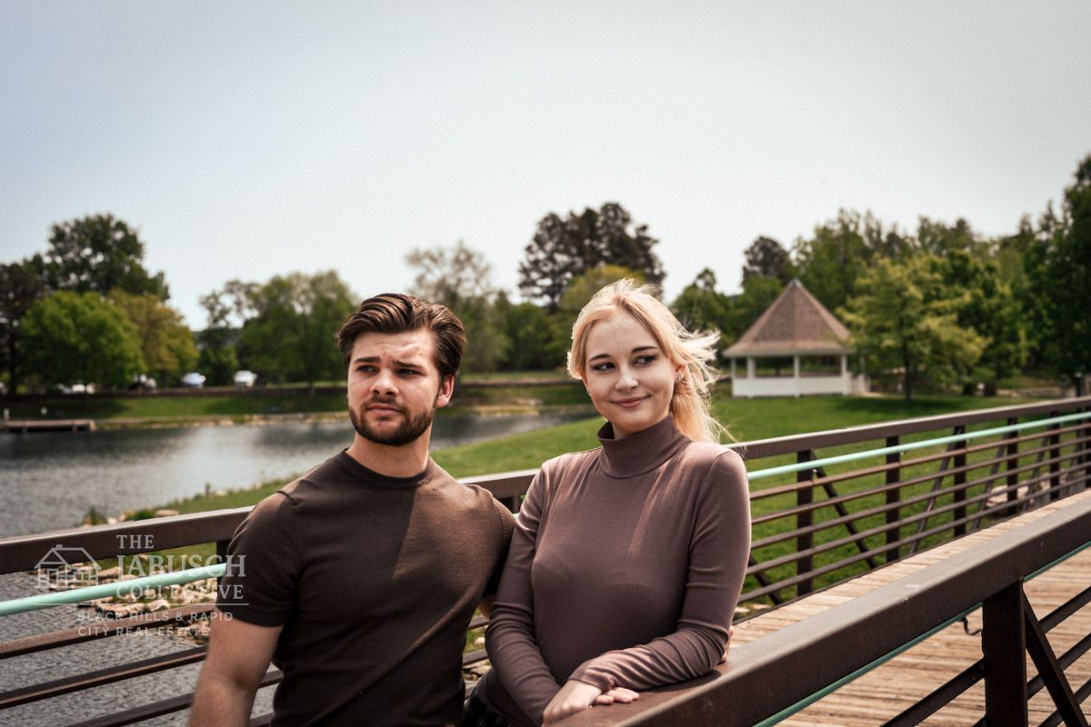 Rapid City real estate agents posed in Canyon Lake Park
