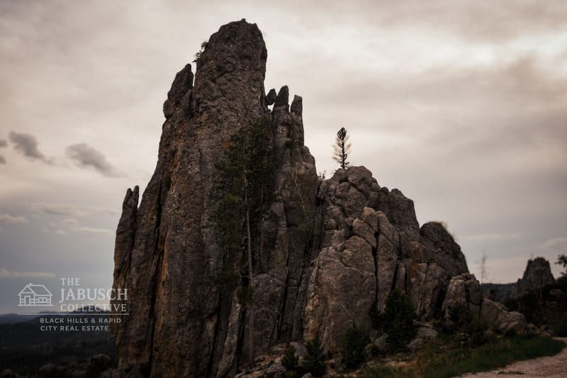 rock formations in the Cathedral Spires Trail in Custer, SD