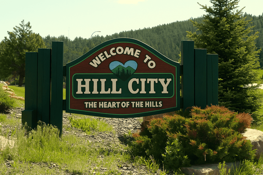 Welcome to Hill City, SD sign