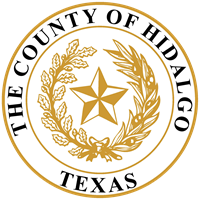 Seal of Hidalgo County, Texas, gold and white, with star and wreath.