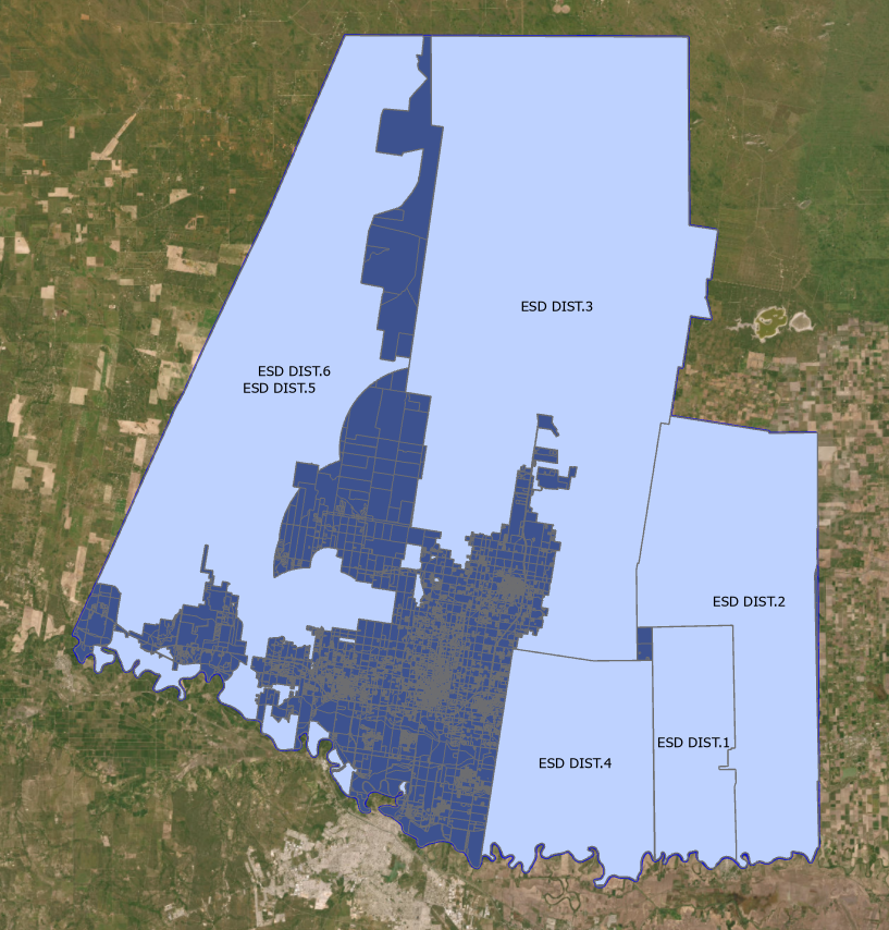 Map showing Hidalgo ESD 5's coverage area.