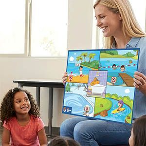 Teacher using storyboards