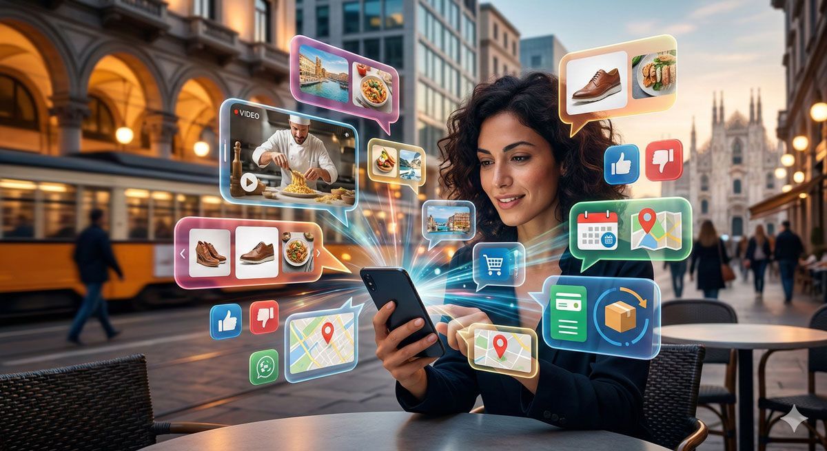 Un gruppo di sette persone sedute a un tavolo di legno in un ufficio, lavorano con i computer portatili.