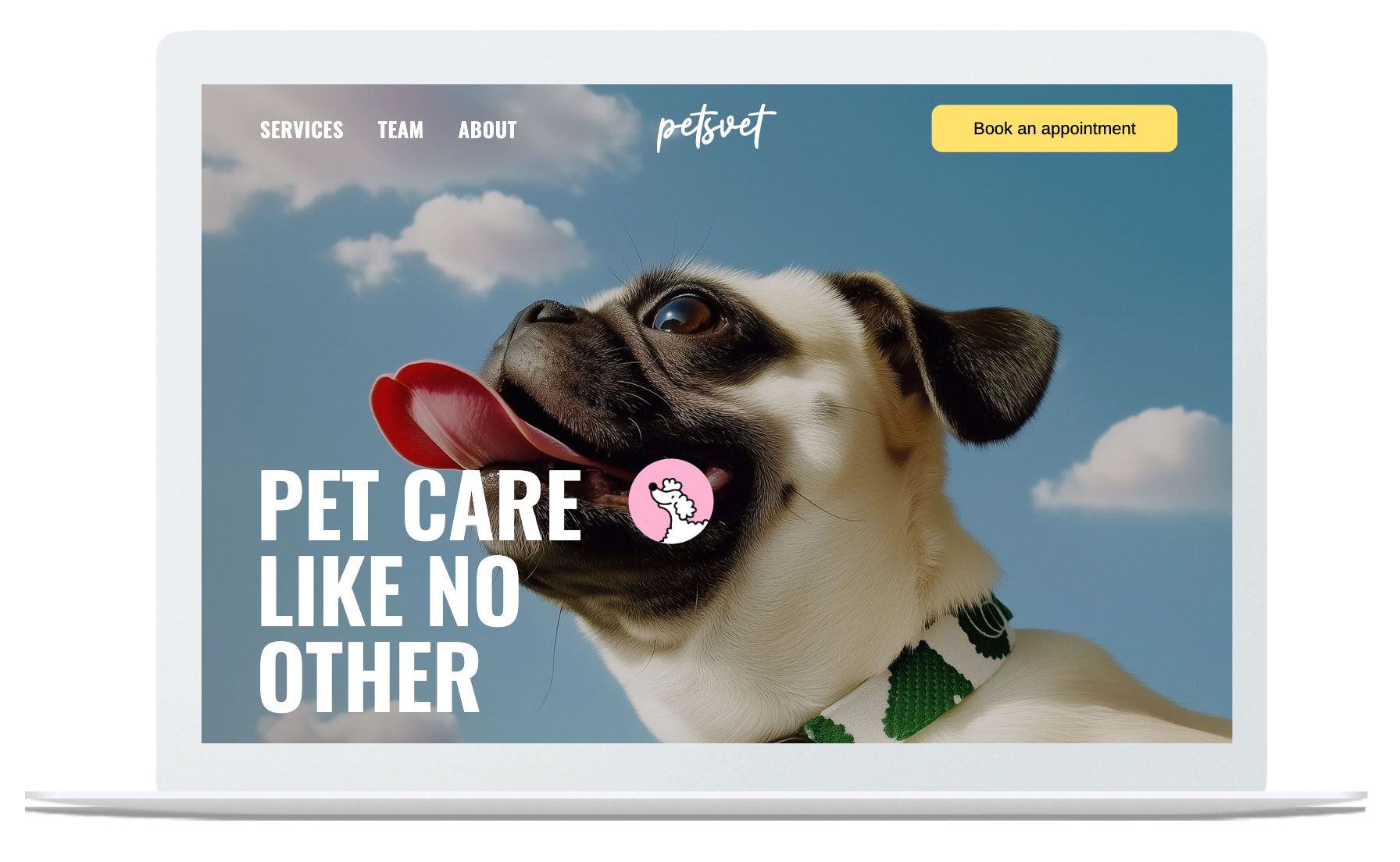 Un cellulare bianco con l'immagine di un cane sullo schermo.