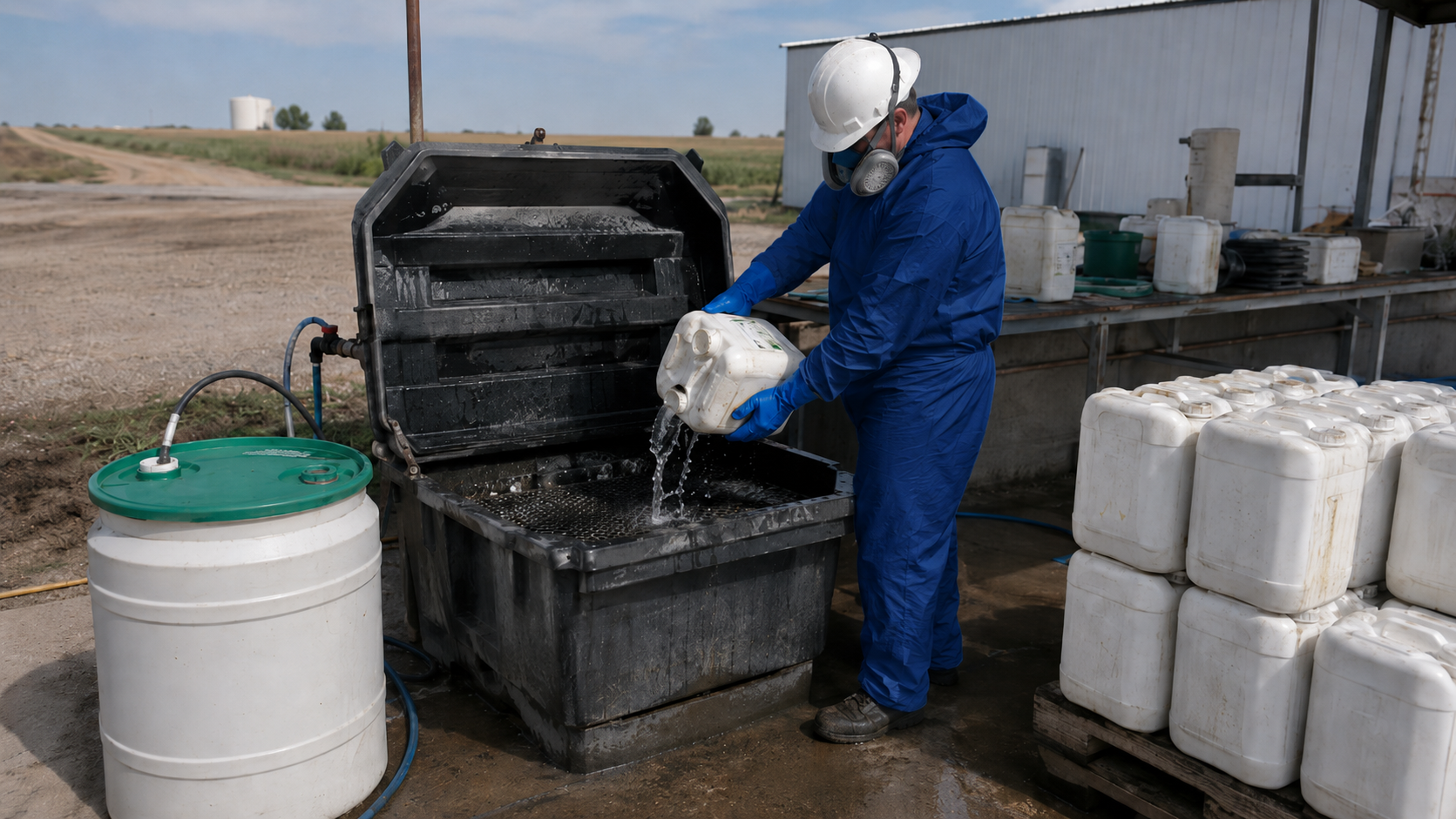 Asbestos removal site following demolition with regulated debris handling and cleanup