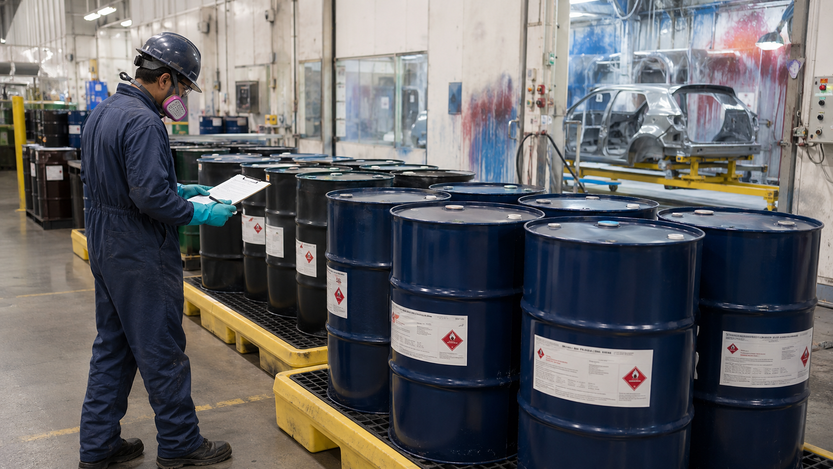 Laboratory sample containers used for industrial waste testing and regulatory analysis