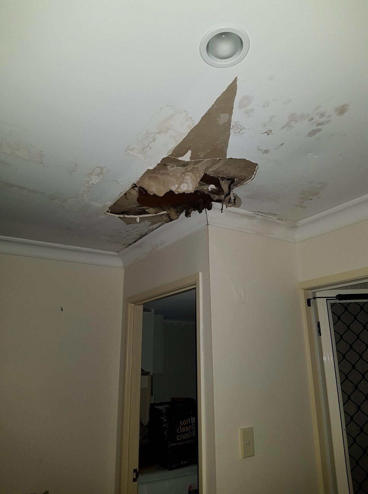 Damaged Ceiling Caused By Water