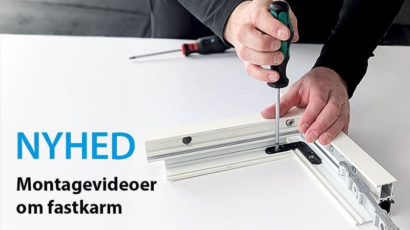 Nyhed - montage af fastkarm og rudeisætning. Passer til vores BS-skydedøre