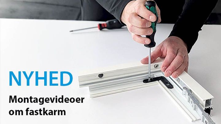 Nyhed - montage af fastkarm og rudeisætning. Passer til vores BS-skydedøre