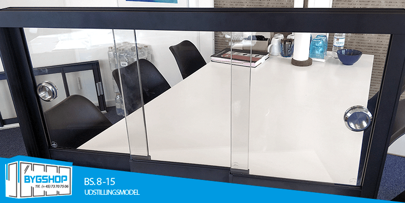 Skydedørmodel Rammeløs BS. 8-16 udstillingsmodel