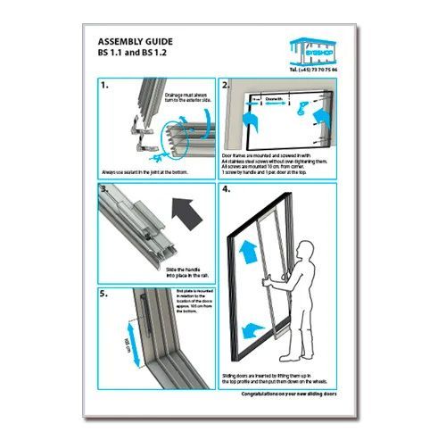 Assemblyguide for BYGSHOP slidingdoors BS1.1 and 1.2