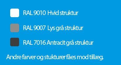 Farver til TOPLINE tag overdækning