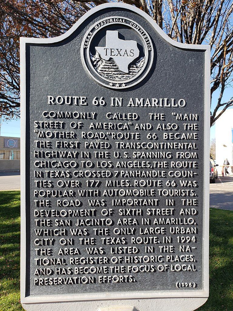 Rout 66 Historical Marker in Amarillo, TX.