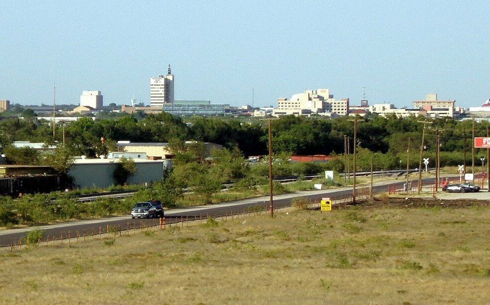 Aerial view of downtown Midland, TX.