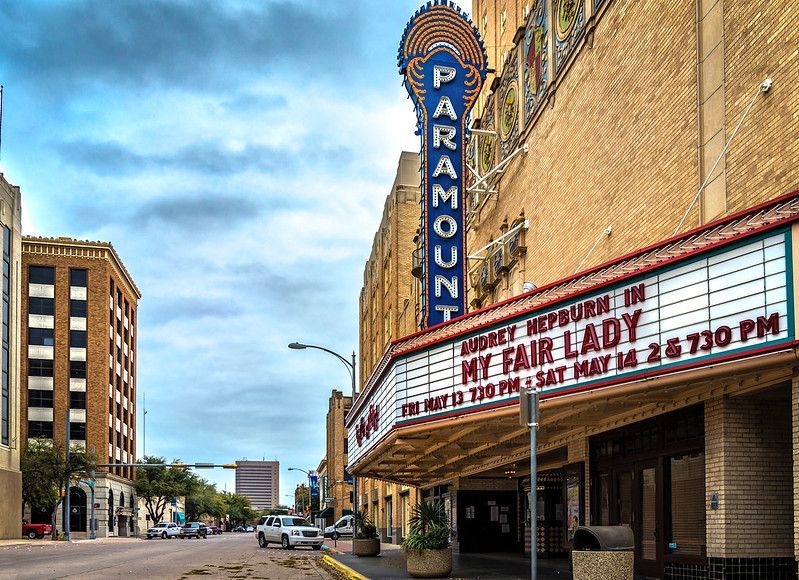 Marquee for the Paramount Theater in Abilene, TX.