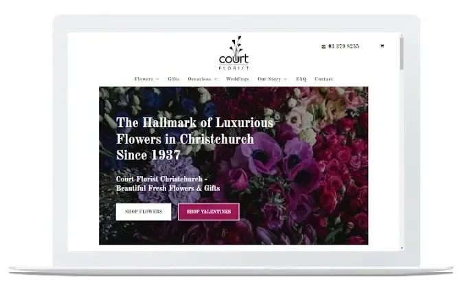 Court Florist Website Example
