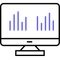 a computer monitor with a graph on the screen