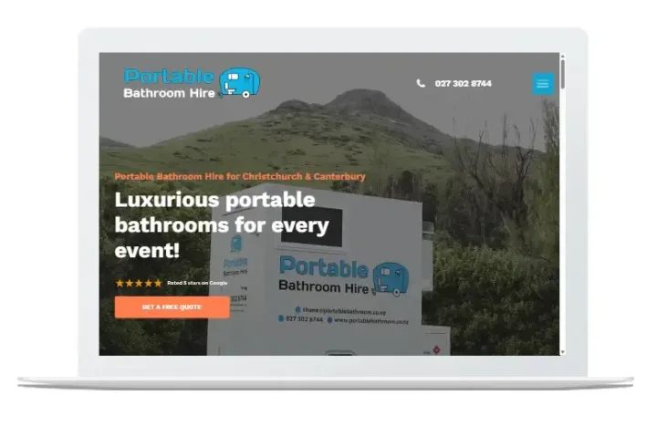 Portable Bathroom Hire Website Example