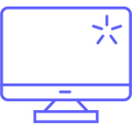 a computer monitor with a star on the screen .