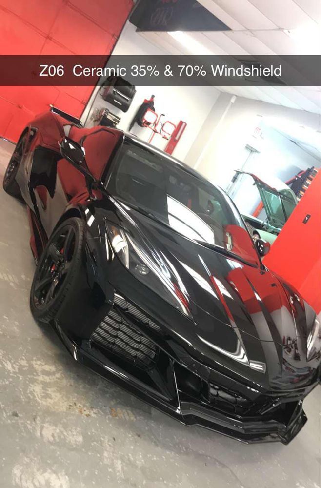 Sports Car With Ceramic Coating and Tinted Windshield