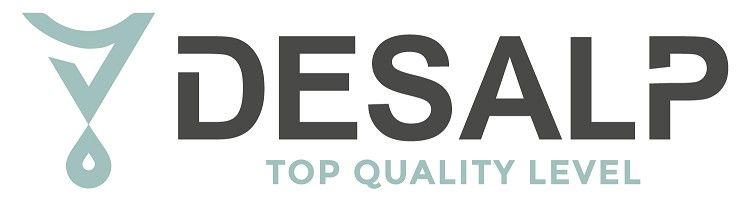 Un logo per un'azienda chiamata desalp top quality level