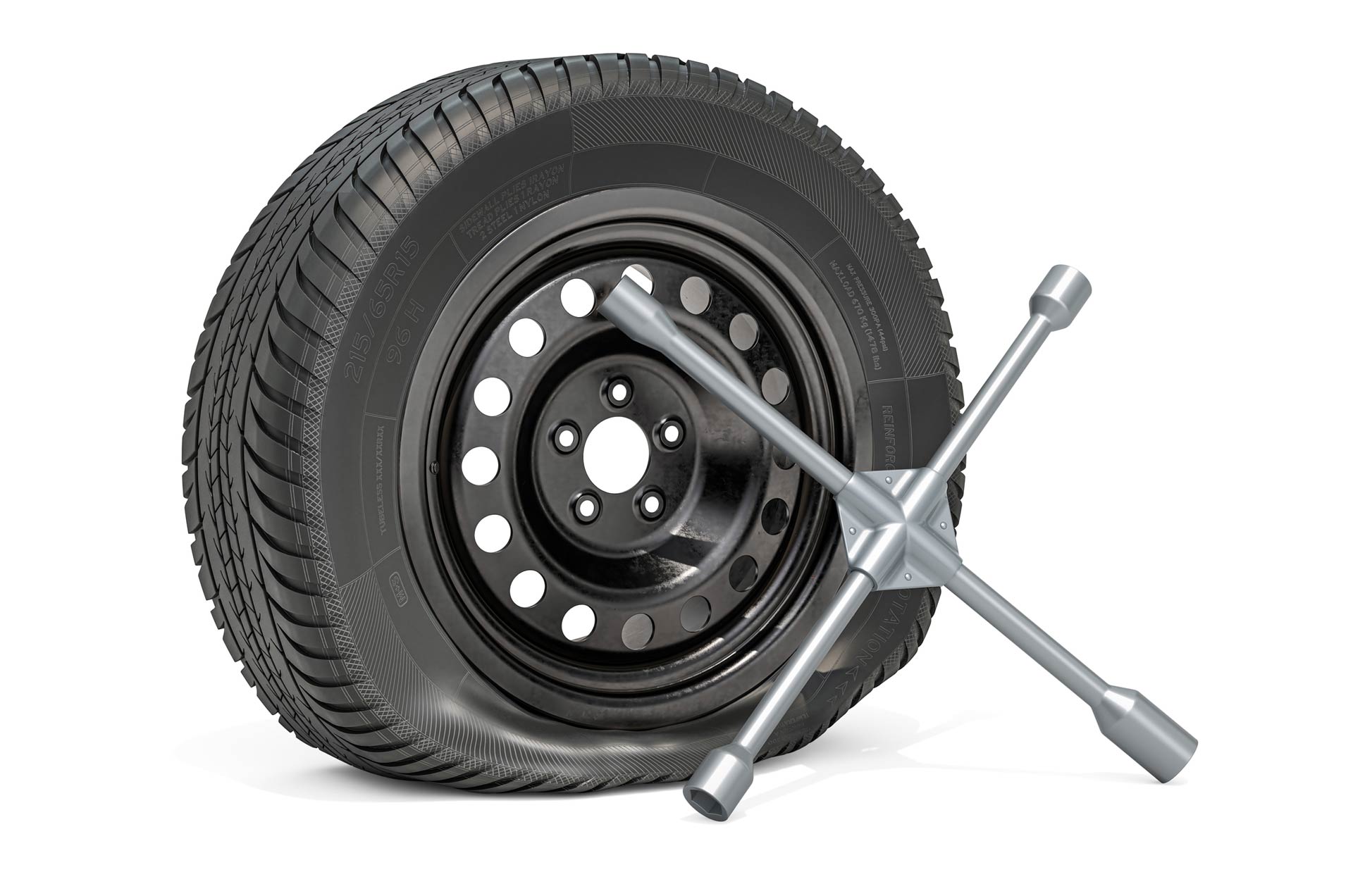 Punctured Car Wheel with Cross Wrench | Helensvale, Qld | Ashtons Removals