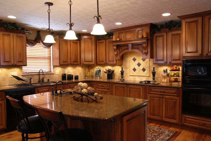 Interior of a beautiful custom kitchen