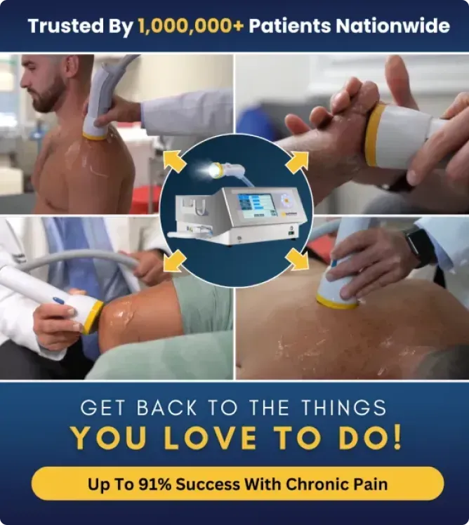 a person is getting softwave therapy on their arm