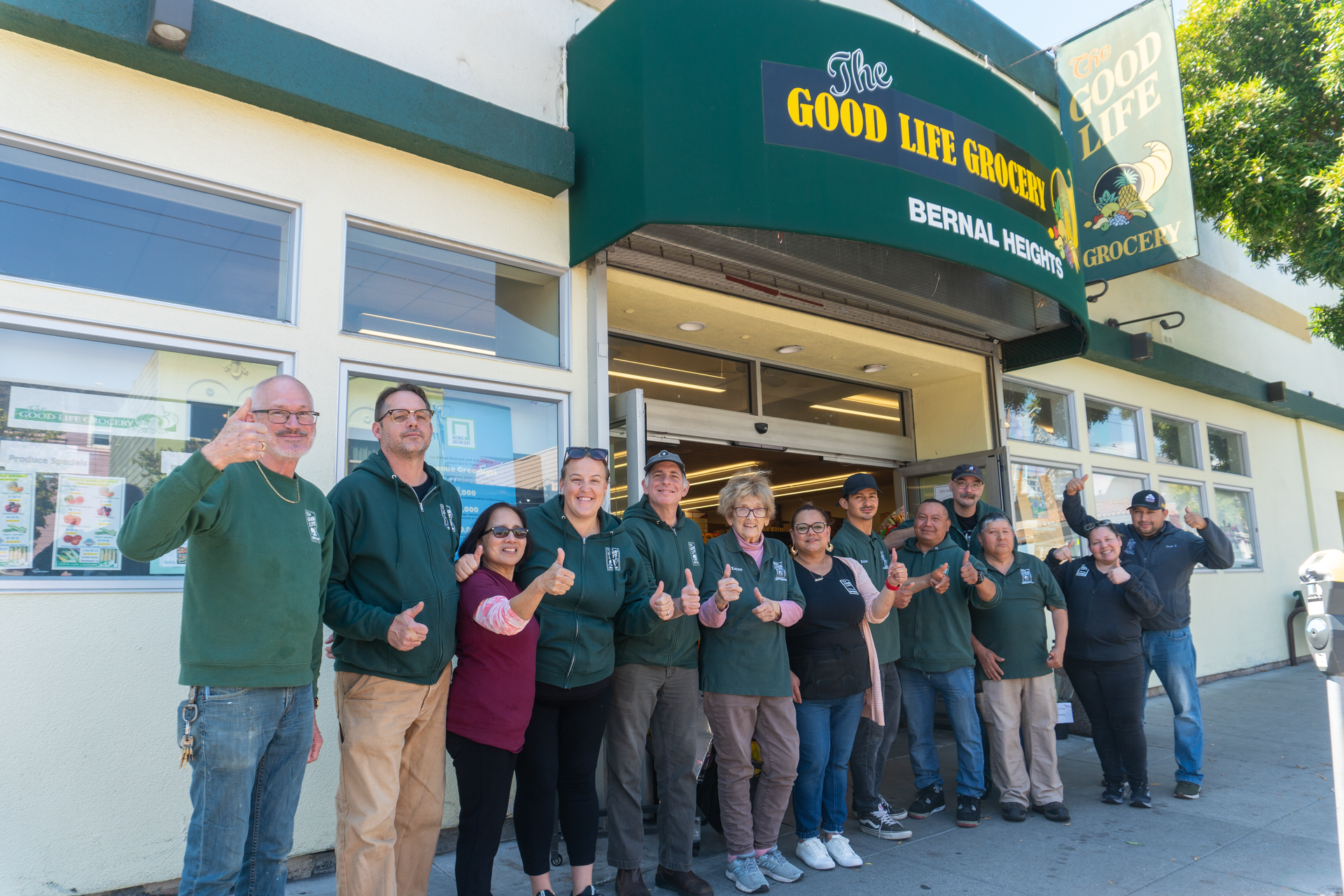 Employees outside Bernal Heights location